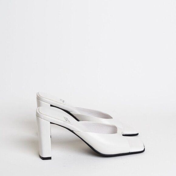 ✨ Jeffrey Campbell Square Toe Sandal Mule Inspired Heels White NEW - Picture 3 of 16